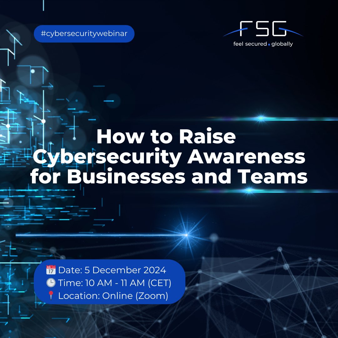 fsgroupexperts's tweet image. Stay ahead of cyber threats! Join FS Group's webinar for insights on cyber hygiene, trends, & defenses. Register now: forms.gle/o1MQ54y1Db3cvP….
#CyberSec #CyberAwareness #cybersecurite