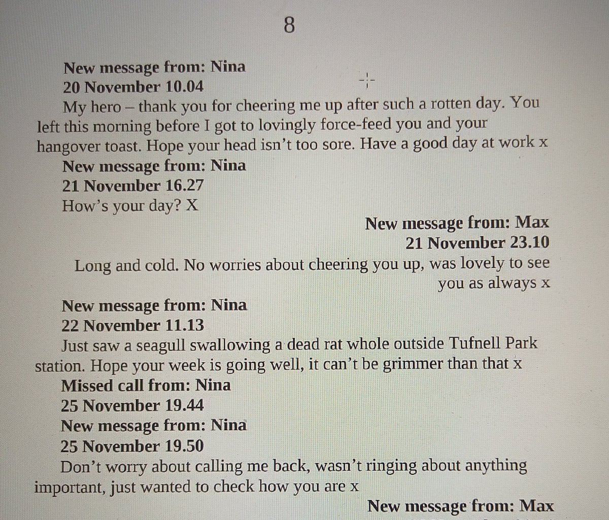 ridicoolous's tweet photo. how is it that it's always the same month/season in the book I'm reading as the month/season irl?! blows my mind?? and then today, 20th nov, the book I'm reading to me: (*spookii*) https://t.co/pQEXgqu9Aw