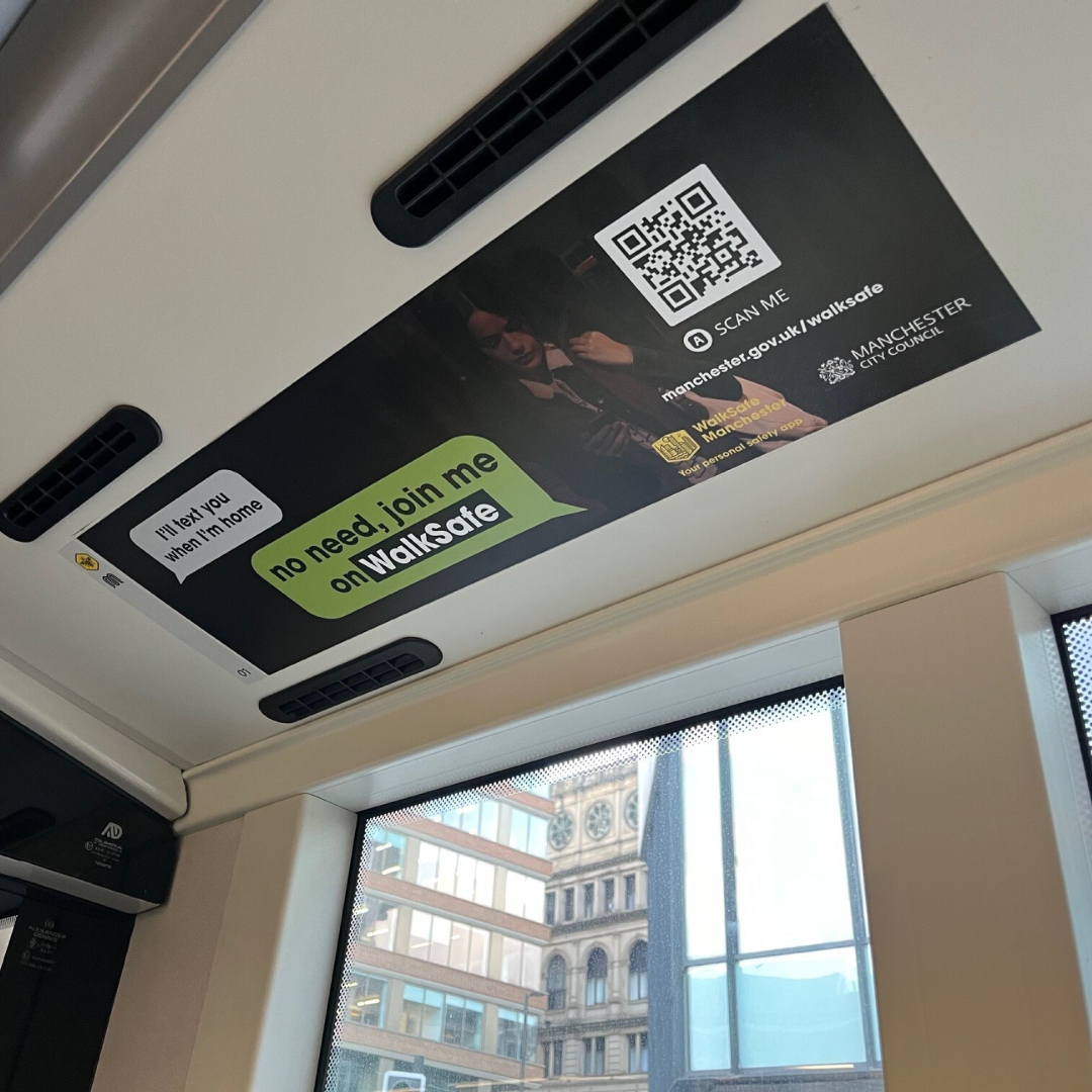 WalkSafeIO's tweet photo. ✨ We love seeing WalkSafe out in the wild! These adverts spotted on Manchester trams highlight our collaboration with @mancitycouncil to help make safer journeys accessible for everyone.
#walksafe #manchester #manchestercity #safetyapp #safety #safetymap #safespaces https://t.co/fRjWxNBD34