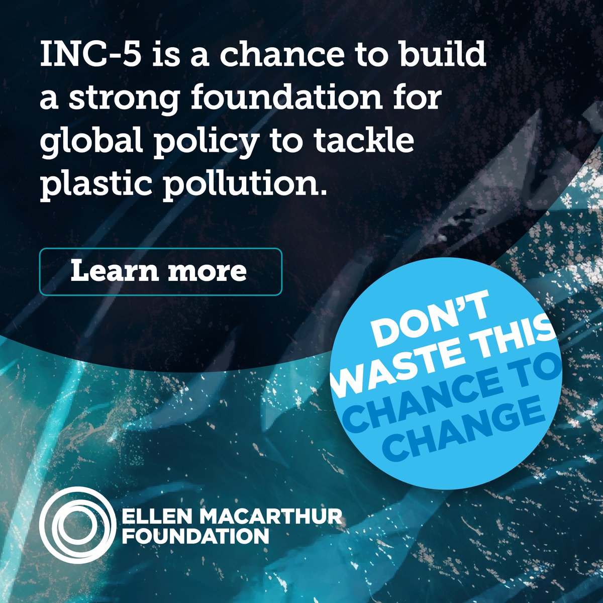 circulareconomy's tweet photo. Don’t waste this #changetochange

The last planned round of negotiations for a Global Plastics Treaty (#INC5) begins in Busan next week. Governments should seize this opportunity to accelerate global change towards a system where plastic never becomes waste or pollution.

1/3