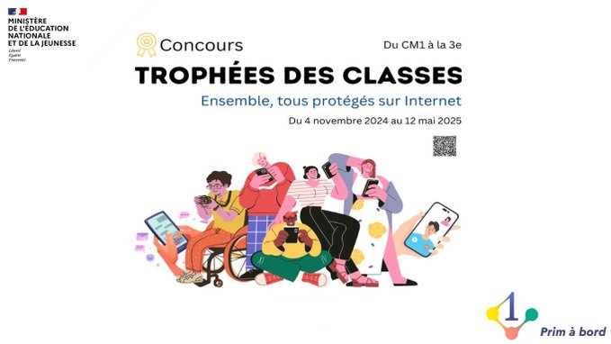 Cycles 3⃣ et 4⃣ | Enseigner | #EMC #EMI

📌Les inscriptions aux Trophées des Classes 2024-25 sont ouvertes

▶️ primabord.eduscol.education.fr/trophees-des-c…

✅ Produire un support numérique avec ses élèves
✅ Civisme en ligne
✅ Connaitre ses droits numériques en France, en Europe