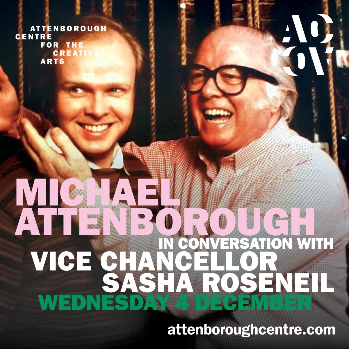 📢Theatre Director, @sussexuni alumnus and our patron #MichaelAttenborough will share his experiences, career highlights and personal memories with Vice-Chancellor, Professor Sasha Roseneil.

📅 Wed 4 Dec, 1.30pm
📌 @attenboroughctr
🎟 Free tickets: ow.ly/PKG350UaIYv