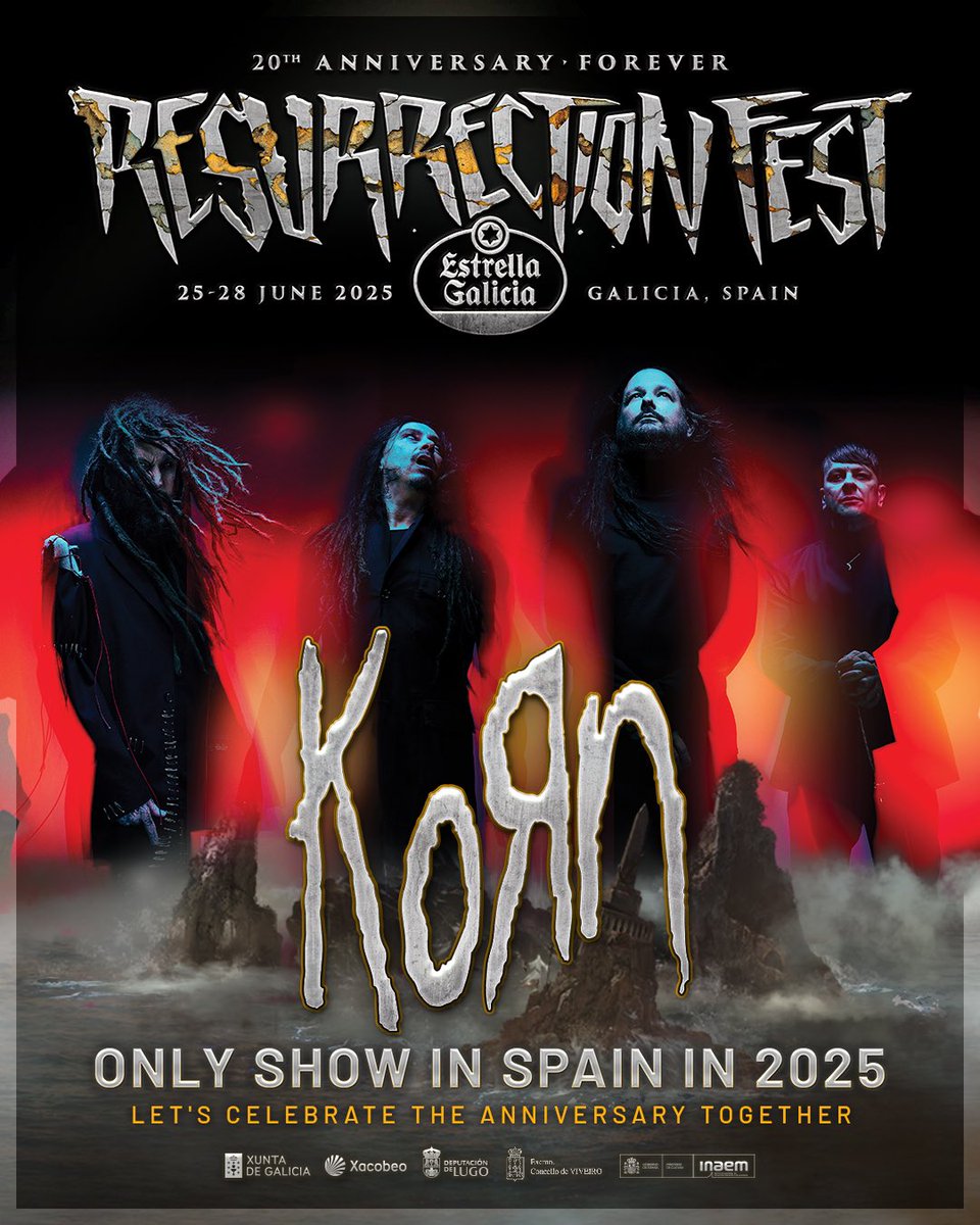 Korn (@korn) on Twitter photo Spain – We’ll see you this June for <a href="/ResurrectionESP/">Resurrection Fest Estrella Galicia</a>.
Tickets on sale 22/11 at 11AM CET. Spain – We’ll see you this June for <a href="/ResurrectionESP/">Resurrection Fest Estrella Galicia</a>.
Tickets on sale 22/11 at 11AM CET.