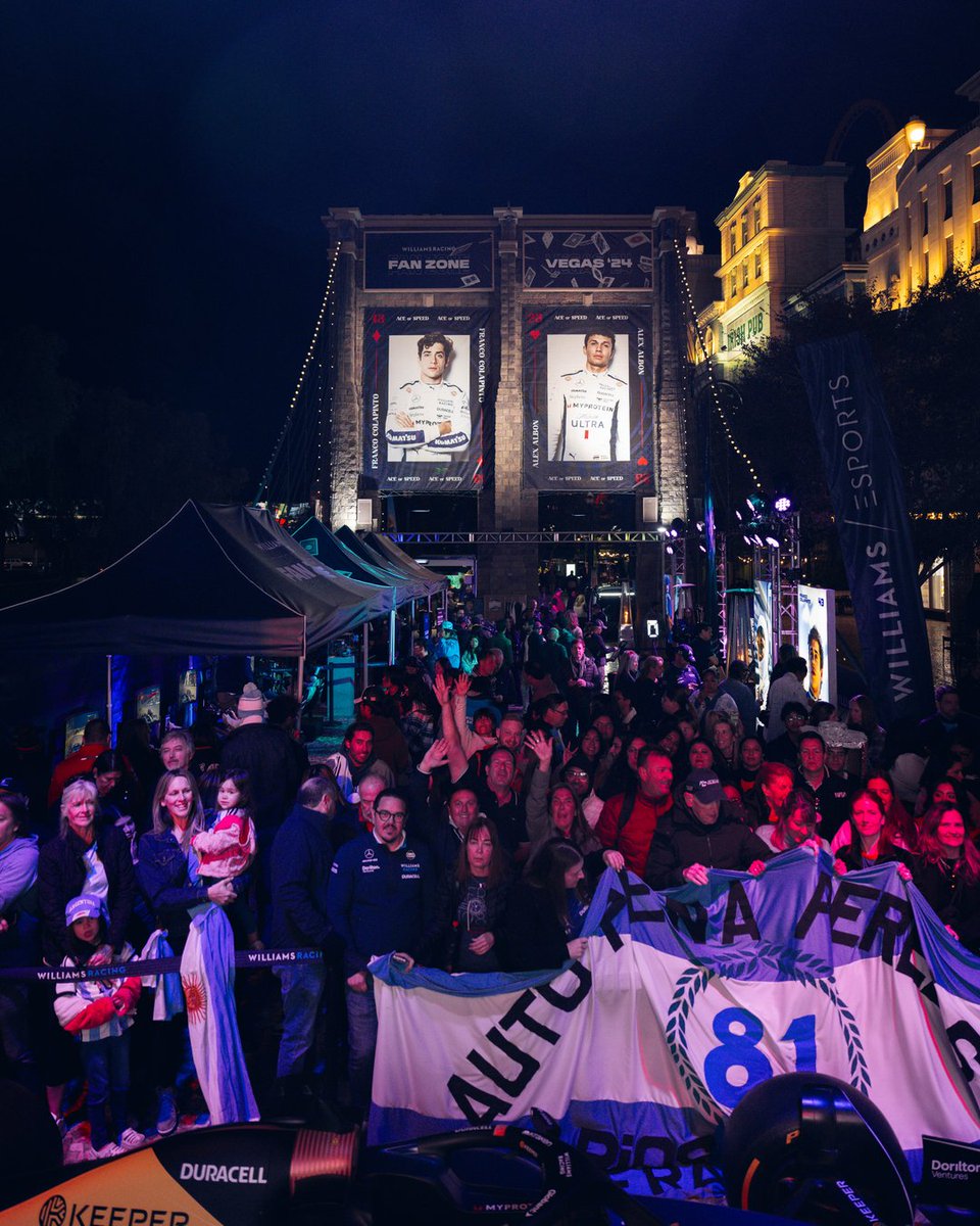 WilliamsF1's tweet photo. A Fan Zone under the Las Vegas lights always hits different🌃 https://t.co/69esDNxUH2