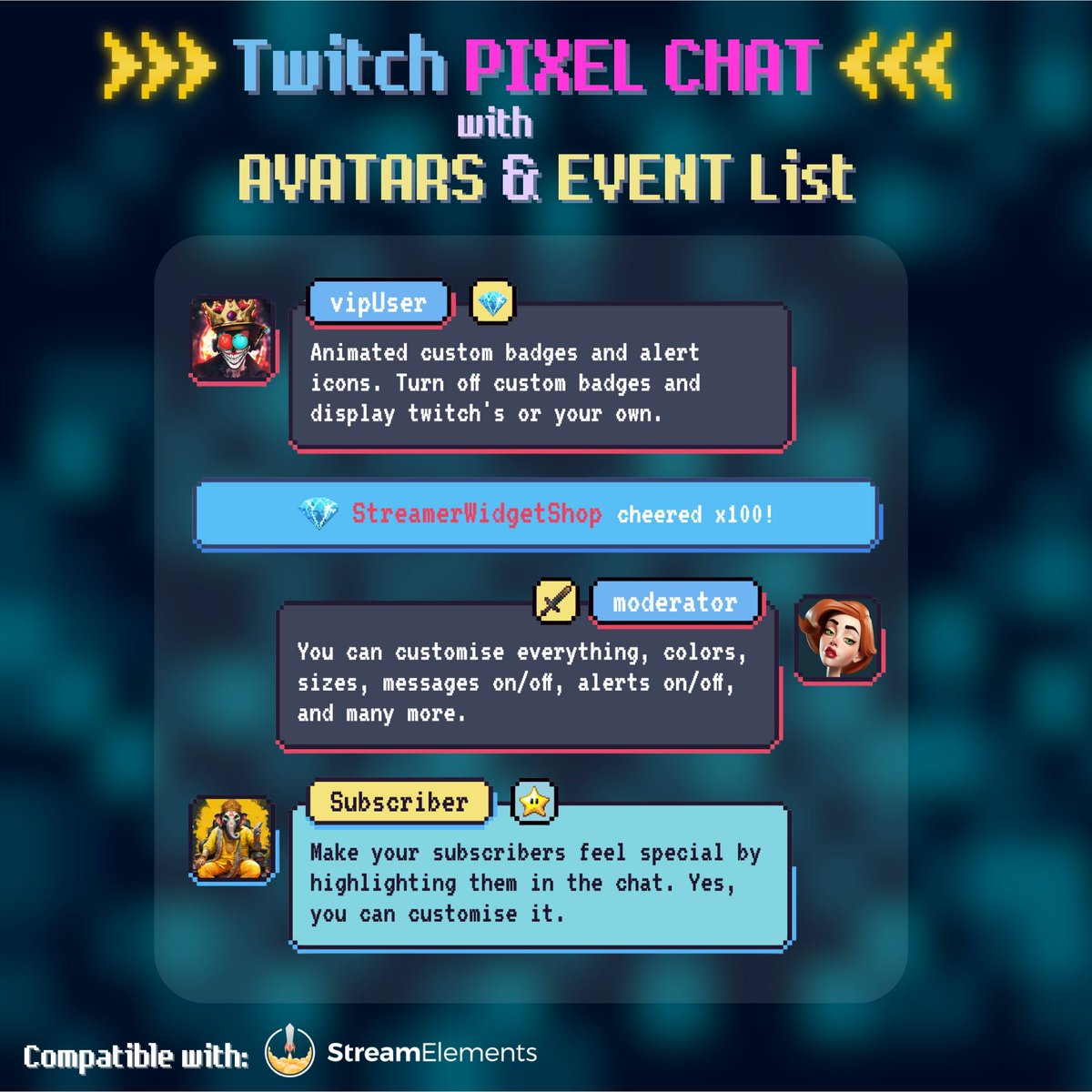 streamerwidget's tweet image. ⊹ ࣪ ˖ time for a Giveaway !! ⊹ ࣪ ˖
did these Pixel Chats widgets for Twitch and I think they will be a great fit for a retro streamer 

⊹ ࣪ ˖ you know what to do ^_^  ⤹   
     • follow • like • share

⊹ ࣪ ˖ more in the 1st comment  ↓↓↓↓

#twitchstreamers #retrogaming
