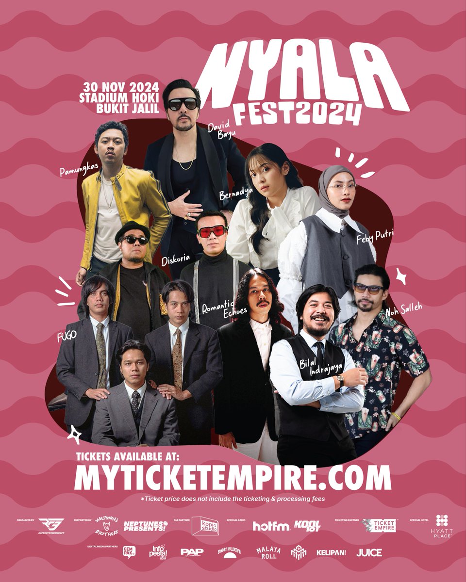 xallehrazax's tweet photo. 🏟️ Full lineup #NyalaFest2024

David Bayu, Bernadya, Pamungkas, Feby Putri, Bilal Indrajaya, Romantic Echoes, Diskoria, Noh Salleh x Restoe Iboe, Fugō

🎪 Outdoor Festival

Acoustic Performance, Sharing Session, Workshop, Foods, Craft

🔗 https://t.co/d5eMbQmL6V https://t.co/xygjUHuseB