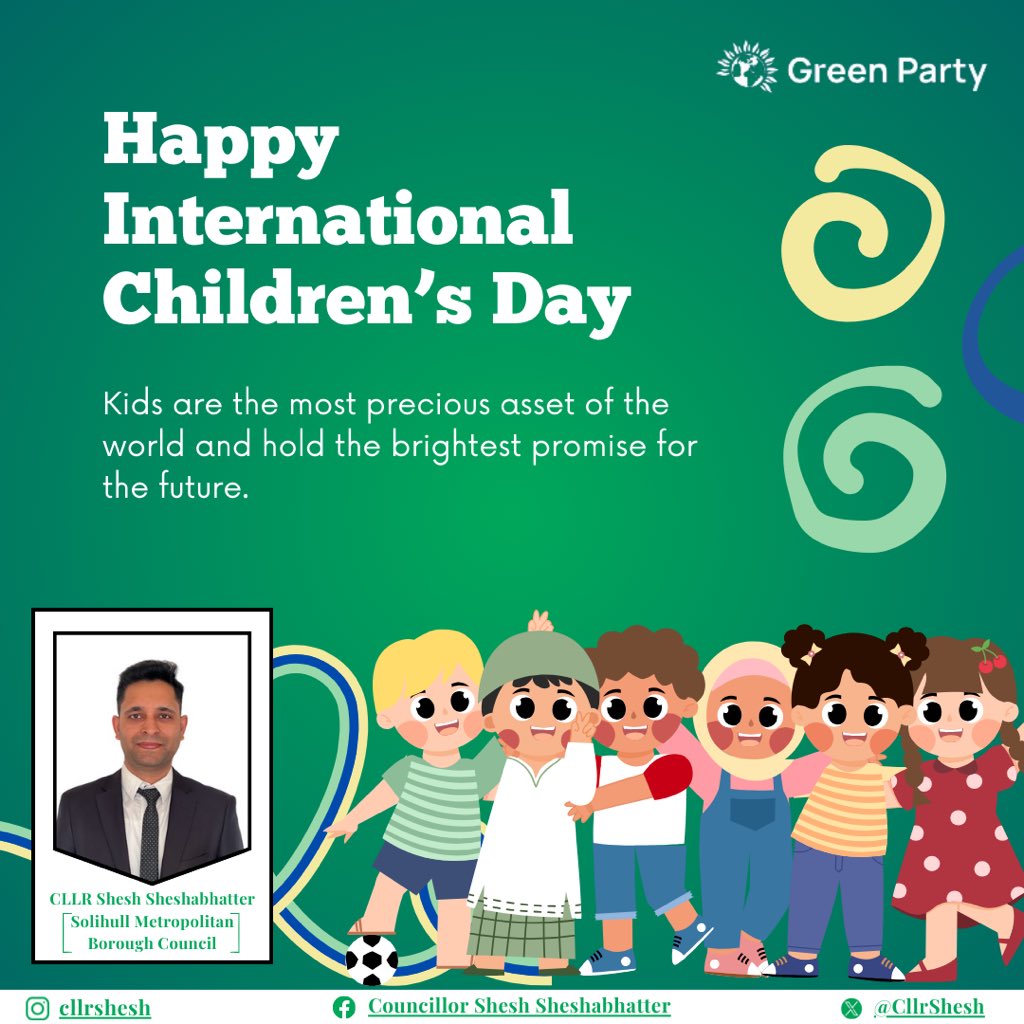 CllrShesh's tweet image. On this International Children’s Day, let’s pledge to empower every child with education, nurture good habits, and build a society rooted in respect, equality, and unity in diversity. 

Every child deserves a future without discrimination—let’s make it happen together!