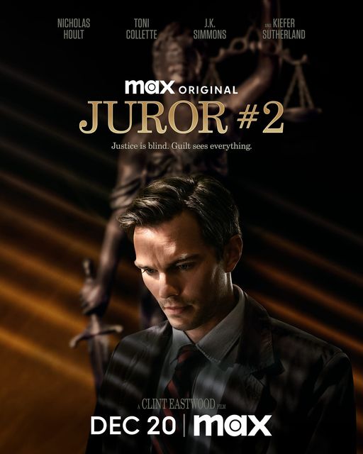 Colliderreview's tweet image. Clint Eastwood's final film #JurorNumber2, starring Nicholas Hoult drops on Max December 20.