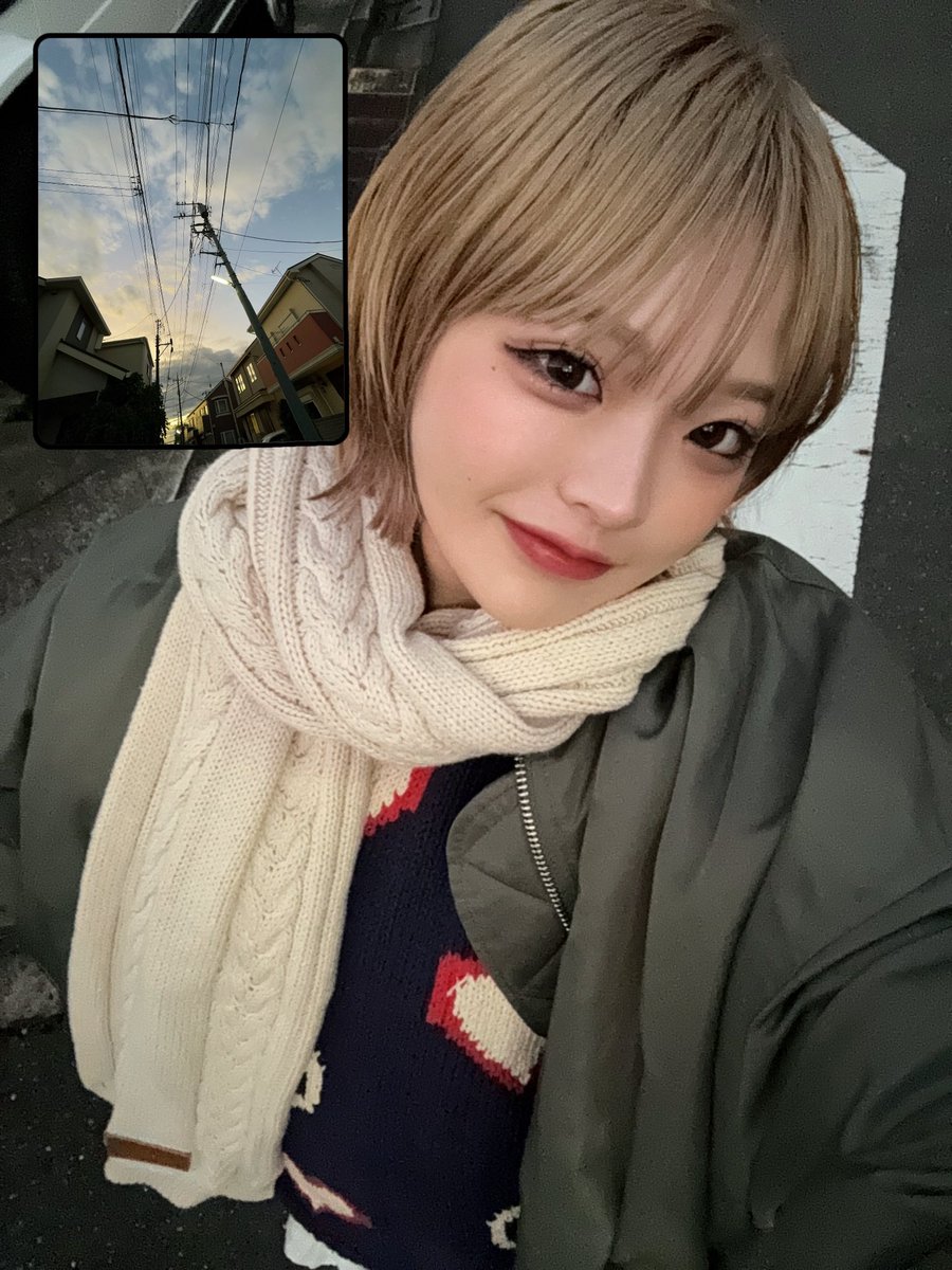 BeautyCamのiPhoneモードに新しく追加されてた同時撮影❄️この構図でナチュラルに盛れるの嬉しい