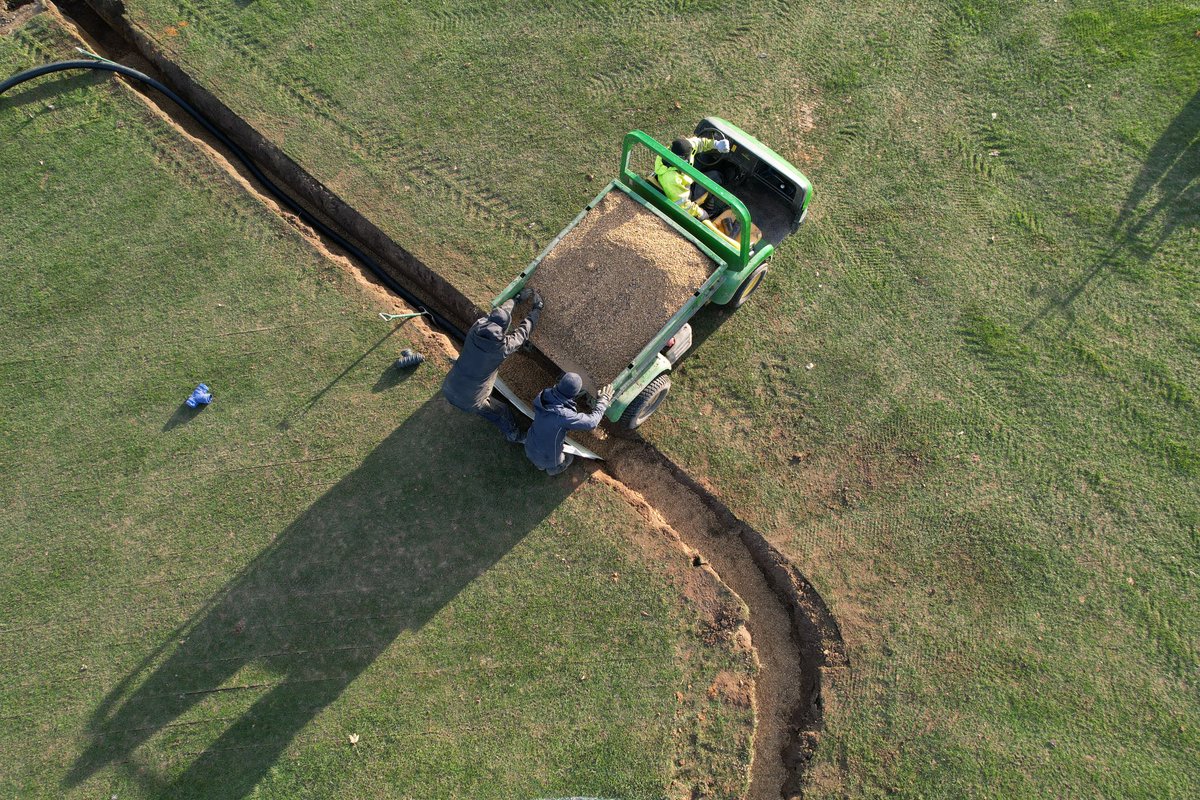 Sand lines marked in and time for drainage <a href="/MoorAllertonGC/">Moor Allerton GC</a>