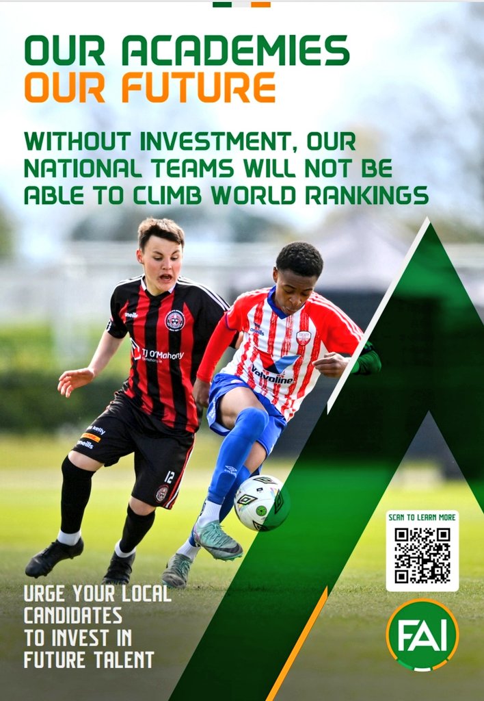 We need the support of the next government to help us develop a full-time Academy system here in 🇮🇪 if we want to be able to consistently qualify &amp; compete at World Cup Finals going forward. 

There's 10 days to go before #GE24 so please raise this issue on the doorsteps.