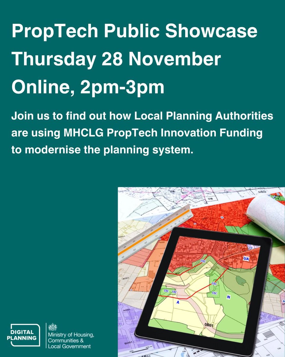 📢 Have you ever wondered how Local Planning Authorities are using digital tools to improve planning processes? 
Register for our public showcase to hear how three projects are using property technology such as 3D mapping and site-assessment software. 👉lnkd.in/eUmTBP_b