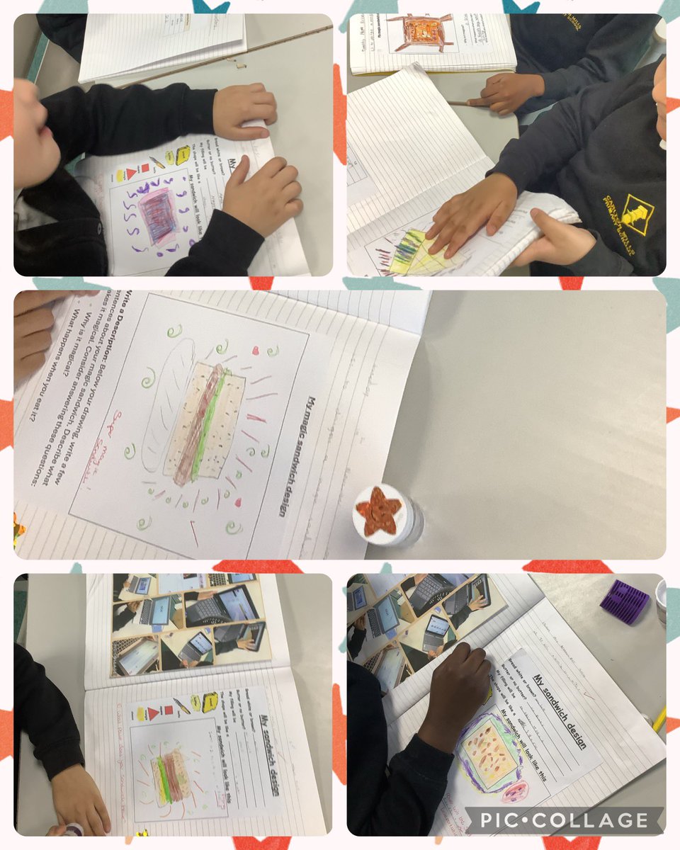 Carlton_MillsPS's tweet image. Year 3 have enjoyed sharing their ideas and designs for their magical sandwiches today in our English lesson. We are all super excited to write our instructions on how to make them and unleash their special powers tomorrow! #WritingLesson #Magic #CreativeWriting