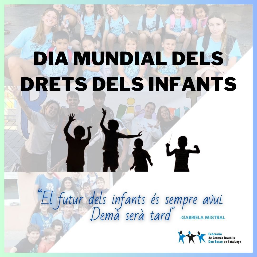 “El futur dels infants és sempre avui. Demà serà massa tard” (Gabriela Mistral, poetessa xilena). Avui és 20N Dia Mundial dels Drets dels Infants. Des dels centres juvenils i la Federació treballem amb i pels infants i joves pel seu futur ara, avui!! #20Nov2024 #educantambelcor