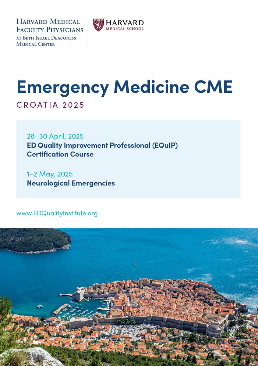 Emerg_Quality's tweet image. Are you joining us for #HINTS, dizziness, #NIHSS, brain and #spineimaging workshops &amp;amp; small group case discussions on stroke, headache, back pain, ICH, seizures at #Neurological Emergencies 2025 in Croatia with Harvard faculty ? @BIDMCEM #emergencymedicine edqualityinstitute.cventevents.com/event/NEUROEME…