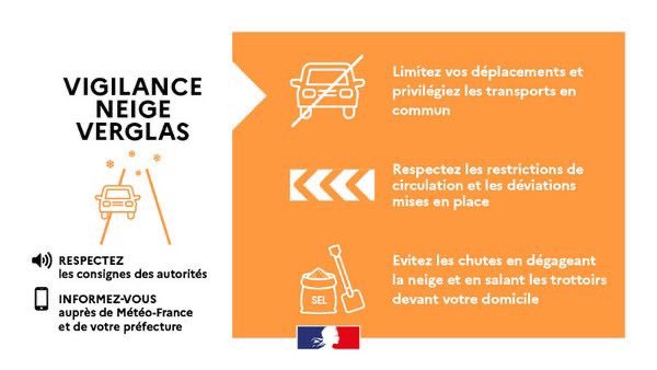 🟠 #alertemeteo | Le #valdoise est placé en vigilance ORANGE « neige-verglas » à compter de demain, jeudi 21 novembre, 11h.

🟠 Soyez vigilants lors de vos déplacements !

🟠 Restez prudents et suivez les conseils sur vigilance.meteofrance.fr/fr/val-d-oise/…?