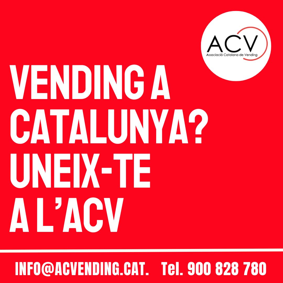 Vending a Catalunya? 🚀 Uneix-te a l'ACV i sigues part de la xarxa de professionals del sector! 💡 Contacta amb nosaltres a info@acvending.cat o truca al 900 828 780. T'esperem! #ACVsocis

 #VendingCatalunya #ProfessionalsVending #ACV