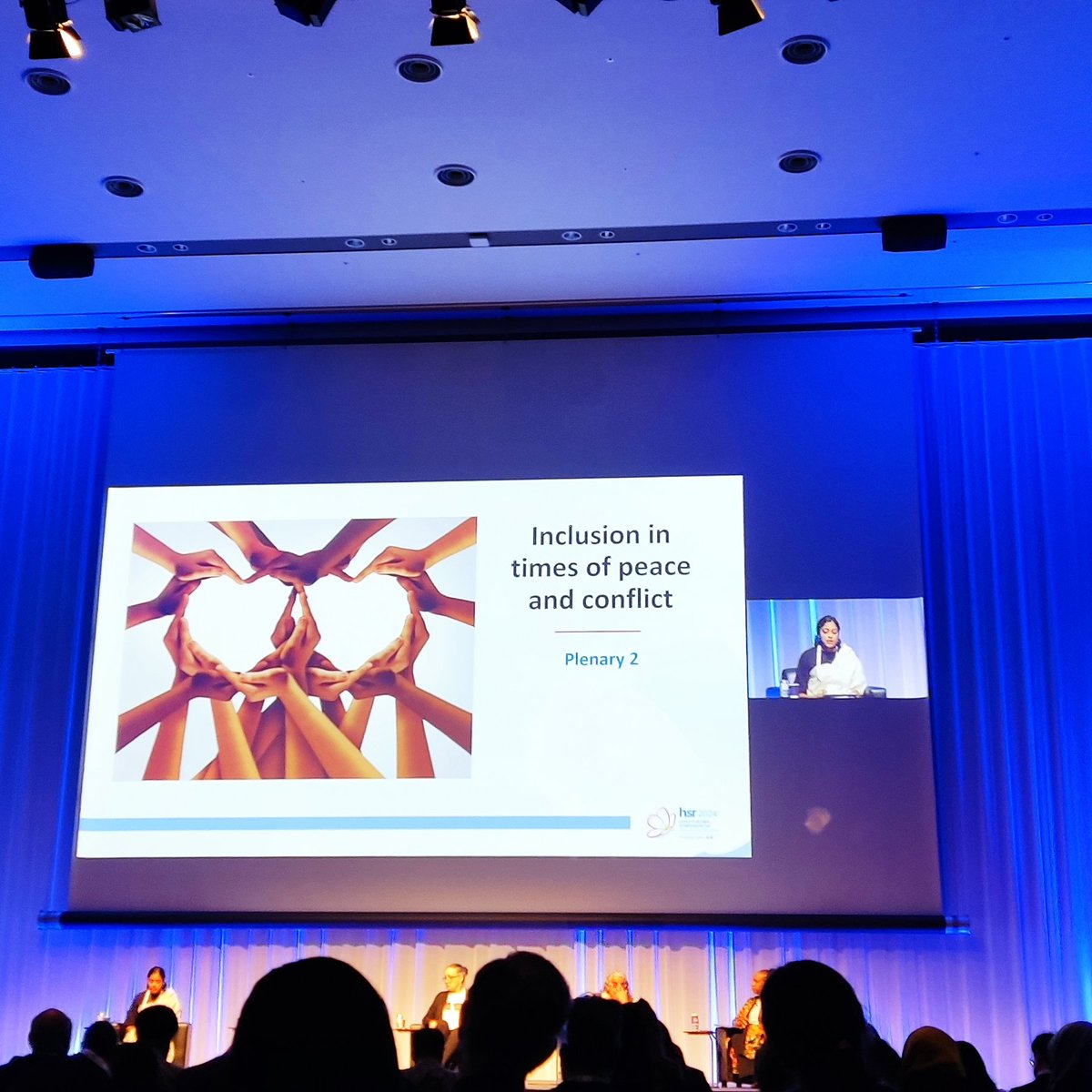 Really powerful plenary session at #HSR2024 today on peace and conflict. Was really inspired particularly by a lady from New Zealand saying transformative change is like the tide. The panel reminds us also to look at our values and put people at the centre.