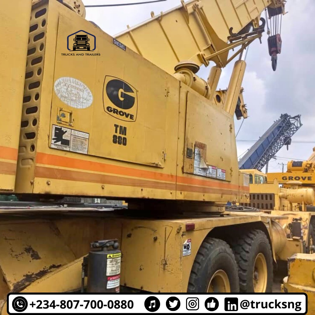 TRUCKSNG's tweet photo. Elevate Your Projects with Our Direct Tokunbo 80 Tons Motor Crane Grove! 🚧✨
📍 Location: Port Harcourt, Rivers State
📍Price: 430M
Contact us today! WhatsApp +234-807-700-0880
#MotorCrane #GroveCrane #PortHarcourt #Construction #HeavyMachinery #DirectTokunbo  #TrucksNg #Auto https://t.co/LTAswPCVZ8