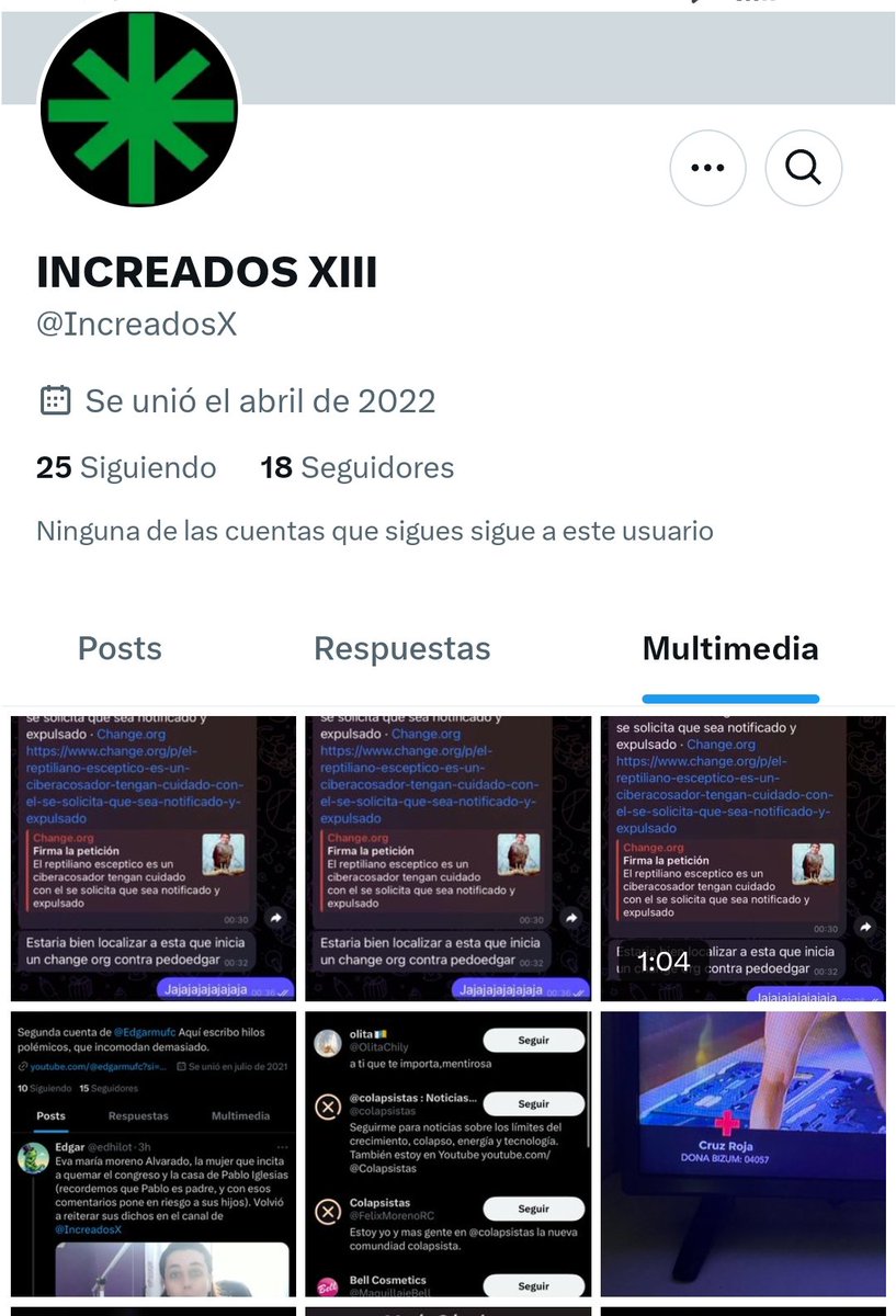 Thule__88's tweet photo. IncreadosX, banda de ciberacosadores de Telegram ya están en X. Hay que expulsar a esta cretina y su banda de X https://t.co/qkVHRuOlvL