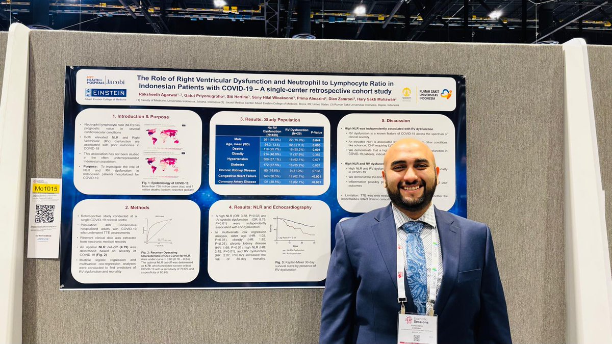 raksheeth_a's tweet photo. Privileged for the opportunity to present our study on RV dysfunction and neutrophil-lymphocyte ratio and their impact on COVID-19 outcomes in our Indonesian population. Grateful for all the support! #AHA24
@jmcchiefs 
Slide 3 - Just a bunch of friends wearing red for AHA :) https://t.co/sXkhmF5y9a