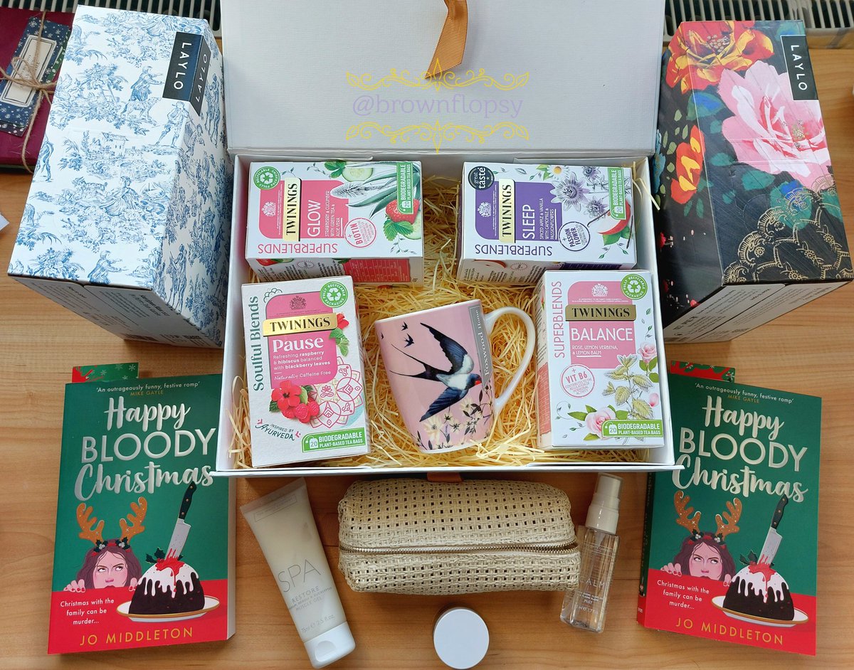 Sue at Brown Flopsy's Book Burrow ๐๐ (@brownflopsy) on Twitter photo Huge thanks to <a href="/AvonBooksUK/">Avon Books UK</a> for this gorgeous #Giveaway prize! Goodies from <a href="/TwiningsUK/">Twinings UK</a> <a href="/drinklaylo/">Laylo</a> and <a href="/thewhitecompany/">The White Company</a> AND two fabulous copies of #HappyBloodyChristmas by <a href="/mummyblogger/">Jo Middleton ๐ฑ</a> (out now).
Looking forward to some cracking festive reading with my feet up. Bliss! ๐ Huge thanks to <a href="/AvonBooksUK/">Avon Books UK</a> for this gorgeous #Giveaway prize! Goodies from <a href="/TwiningsUK/">Twinings UK</a> <a href="/drinklaylo/">Laylo</a> and <a href="/thewhitecompany/">The White Company</a> AND two fabulous copies of #HappyBloodyChristmas by <a href="/mummyblogger/">Jo Middleton ๐ฑ</a> (out now).
Looking forward to some cracking festive reading with my feet up. Bliss! ๐