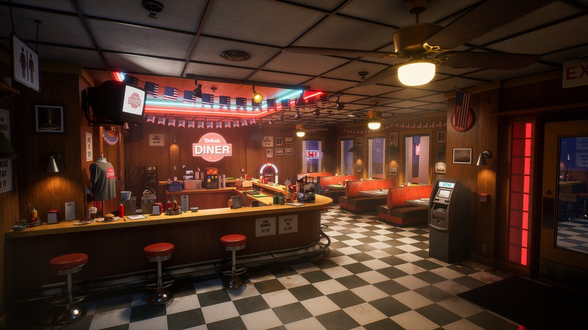 Create immersive retro scenes with this Delish Diner asset pack for Unreal Engine 5, which was made by <a href="/maartenjhof/">Maarten Hof</a>.

Get the pack: 80.lv/articles/creat…

#UnrealEngine5