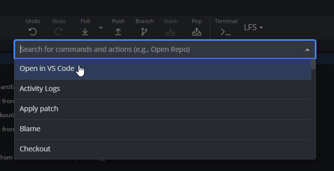 Sorskoot's tweet image. I just learned about a nice feature in #GitKraken. You can open a project directly in #VSCode. No need to browse to it, just hit `ctrl+p` and type `vscode`. Saves a lot of time in the long run😊