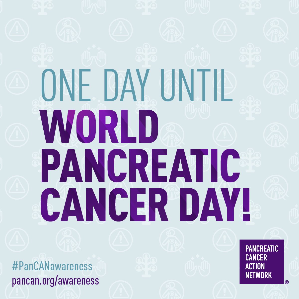 World Pancreatic Cancer Day is TOMORROW! 📆💜 Have you done your part to spread the word? Put a ✅ in the comments if you've...

💻 RSVP'd for our free event "Early Detection can Change the Course for Pancreatic Cancer" (P.S. If not, sign up here pancan.org/wpcd2024)

📱Wore