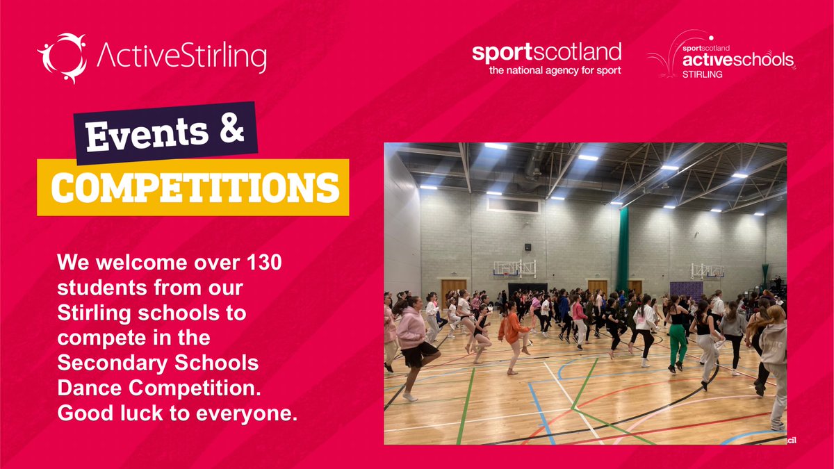 Stirling Active Schools ๐ณ๏ธโ๐ (@activeschoolstg) on Twitter photo Our Secondary Dance Competition in full swing! ๐ ๐ชฉ ๐บ๐ผ
<a href="/activestirling1/">Active Stirling Ltd</a> @physicaledbbhs <a href="/WHS_SSOS/">Wallace High PE</a> <a href="/SHS_PhysEd/">SHS PE</a> <a href="/StModansPE/">St Modan's PE</a> <a href="/McLarenHSPE/">McLarenHSPE ๐ณ๏ธโ๐</a> @BalfronHSsport <a href="/DunblaneHSSport/">Dunblane HS PE</a> Our Secondary Dance Competition in full swing! ๐ ๐ชฉ ๐บ๐ผ
<a href="/activestirling1/">Active Stirling Ltd</a> @physicaledbbhs <a href="/WHS_SSOS/">Wallace High PE</a> <a href="/SHS_PhysEd/">SHS PE</a> <a href="/StModansPE/">St Modan's PE</a> <a href="/McLarenHSPE/">McLarenHSPE ๐ณ๏ธโ๐</a> @BalfronHSsport <a href="/DunblaneHSSport/">Dunblane HS PE</a>