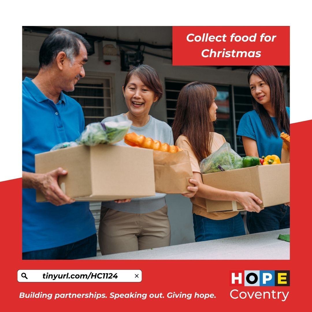Help Coventry Foodbank with their Tesco Winter Collection from Thurs 28th - Sat 30th Nov, 9am - 4.30pm! 🍞🥫 There are 3 sessions per day, and you can sign up to help.
For more info, sign up here: tinyurl.com/HC1124 
#CoventryFoodbank #WinterCollection #GiveBack