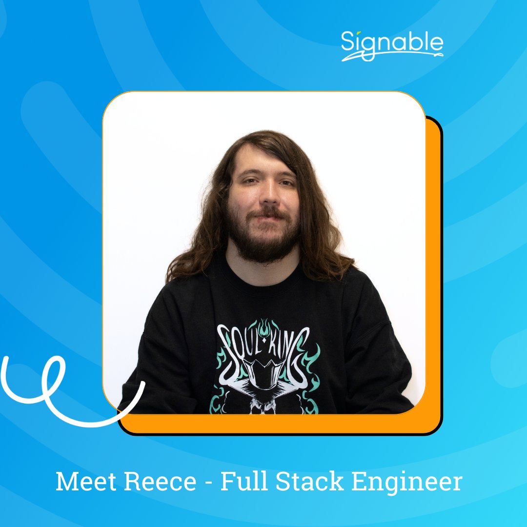 signablehq's tweet image. We’re excited to introduce Reece, our newest Full Stack Engineer here at Signable!💡
We’re thrilled to you on board Reece and can’t wait to see the amazing work you’ll do! 🎉
#NewHire #FullStackEngineer #TeamSignable #WorkInTech