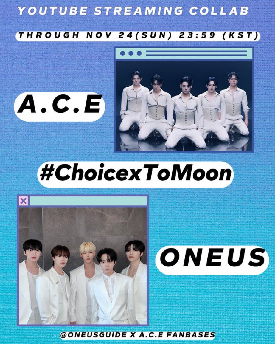 To Moon it’s time to repay our collab with Choice and stream A.C.E's new MV Piñata! From now until the 24th KST☺️#CHOICExTOMOON

▶️ youtu.be/ZOnoH9EljDU?si…