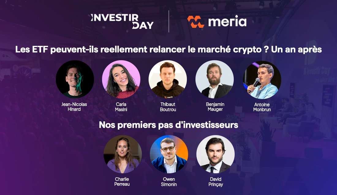Meria (@meria_finance) on Twitter photo J-6 avant l’un des rendez-vous majeurs pour les investisseurs particuliers et professionnels en France : <a href="/InvestirDay/">Investir Day</a> 📈
Pour la 4ème année consécutive, nous serons présents pour éduquer et échanger sur les sujets cryptos. Une édition dans laquelle le sujet devrait être J-6 avant l’un des rendez-vous majeurs pour les investisseurs particuliers et professionnels en France : <a href="/InvestirDay/">Investir Day</a> 📈
Pour la 4ème année consécutive, nous serons présents pour éduquer et échanger sur les sujets cryptos. Une édition dans laquelle le sujet devrait être