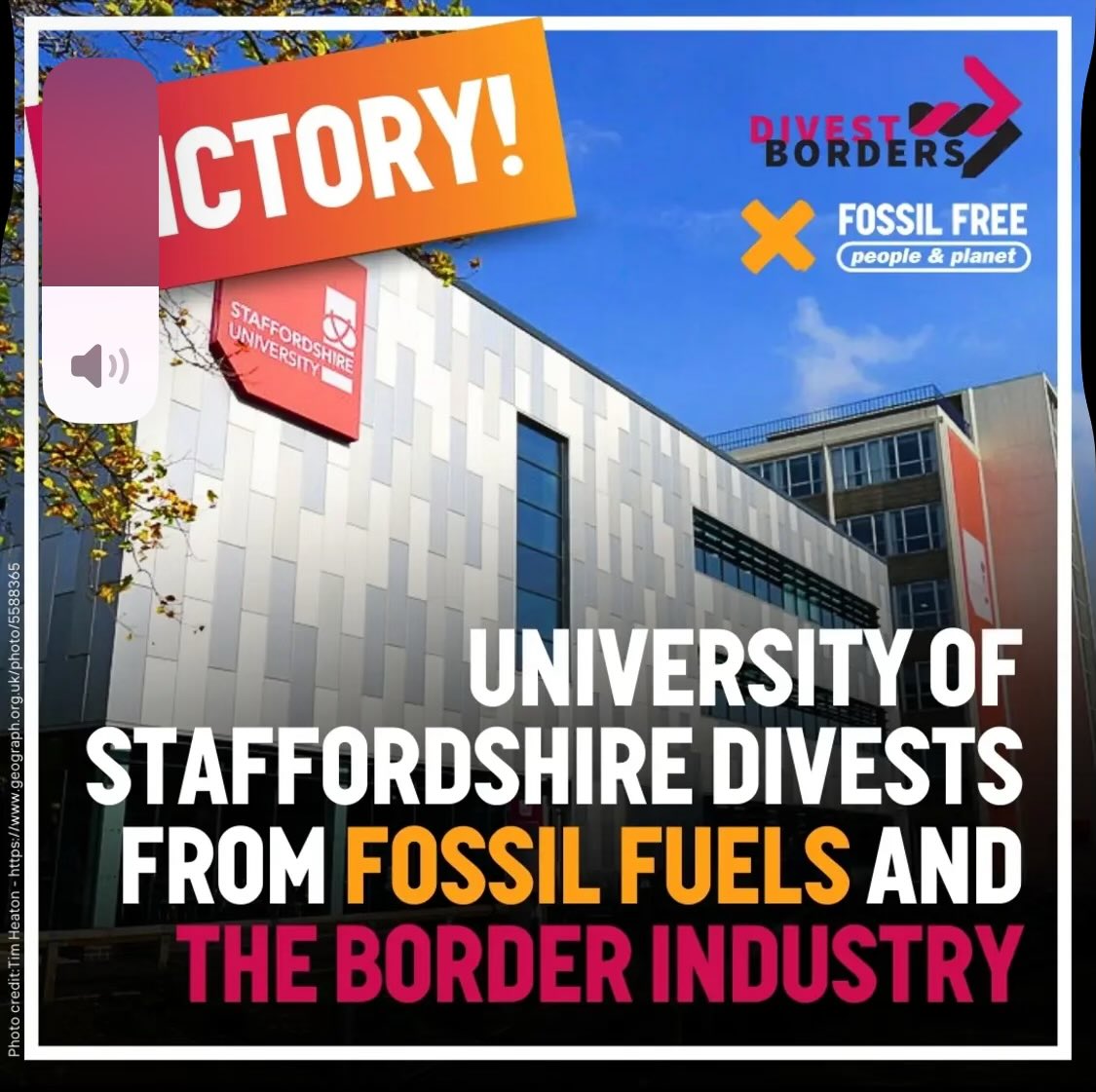 Imperial Climate Action (@ic_climateact) on Twitter photo HUGE win for migrant + climate justice as <a href="/UniofStaffs/">University of Staffordshire</a> commits to #DivestBorders AND #FossilFree in UK first!  🥳 🎉  
Migrant justice = climate justice. Unis must stand for both!
Surely our name should be next on the victory list <a href="/imperialcollege/">Imperial College London</a> ? 👀 HUGE win for migrant + climate justice as <a href="/UniofStaffs/">University of Staffordshire</a> commits to #DivestBorders AND #FossilFree in UK first!  🥳 🎉  
Migrant justice = climate justice. Unis must stand for both!
Surely our name should be next on the victory list <a href="/imperialcollege/">Imperial College London</a> ? 👀