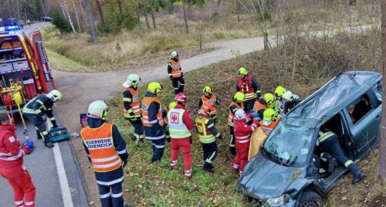 Fatales Wende- bzw. Überholmanöver am Vormittag vor der Gmünder Ortseinfahrt. Ein Zwettler musste ins Klinikum Horn geflogen werden.