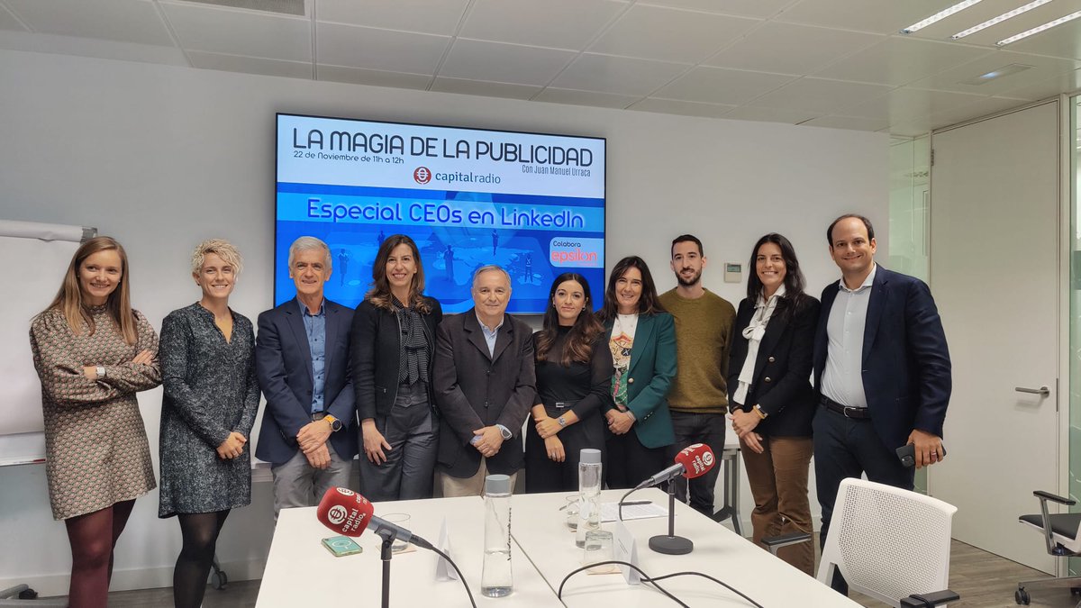 🔴ESPECIAL | Este viernes, La Magia de la Publicidad de <a href="/jmurraca5/">Juan Manuel Urraca</a>, patrocinado por <a href="/epsilontec/">Epsilon Technologies</a>, se centra en los CEOs en LinkedIn con <a href="/AllianzPartners/">Allianz Partners</a>, <a href="/cabify_espana/">Cabify España</a>, <a href="/Fujitsu_ES/">Fujitsu España</a>, <a href="/Mango/">MANGO</a>, <a href="/NTTDataSpain/">NTT DATA España</a>, <a href="/Rastreator/">Rastreator</a>, Varma y <a href="/vickyfoods/">Vicky Foods</a>.

📻A las 11h., en capitalradio.es/directo