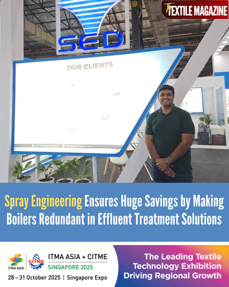 MagazineTextile's tweet image. Spray Engineering’s boiler-free MVR evaporators cut costs and carbon footprints for textile mills. 

Read more: indiantextilemagazine.in/spray-engineer…

#EffluentTreatment #Sustainability #TextileInnovation #TextileMagazine