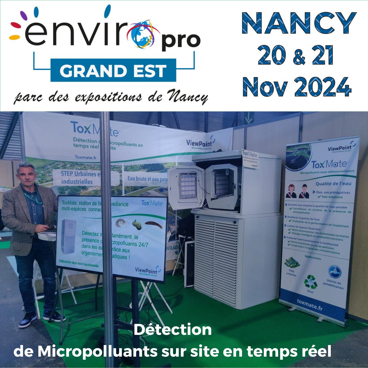 ViewPoint, Biosurveillance de l'Eau (@toxmate) on Twitter photo 🌊✨ Dès aujourd'hui, retrouvez-nous au salon #EnviroPro à Nancy où nous exposons notre station innovante #ToxMate ! 🔬💧 Venez découvrir comment nous révolutionnons la biosurveillance de l'eau. #Innovation #QualitéDeLEau #Nancy <a href="/ToxMate/">ViewPoint, Biosurveillance de l'Eau</a> 🌊✨ Dès aujourd'hui, retrouvez-nous au salon #EnviroPro à Nancy où nous exposons notre station innovante #ToxMate ! 🔬💧 Venez découvrir comment nous révolutionnons la biosurveillance de l'eau. #Innovation #QualitéDeLEau #Nancy <a href="/ToxMate/">ViewPoint, Biosurveillance de l'Eau</a>