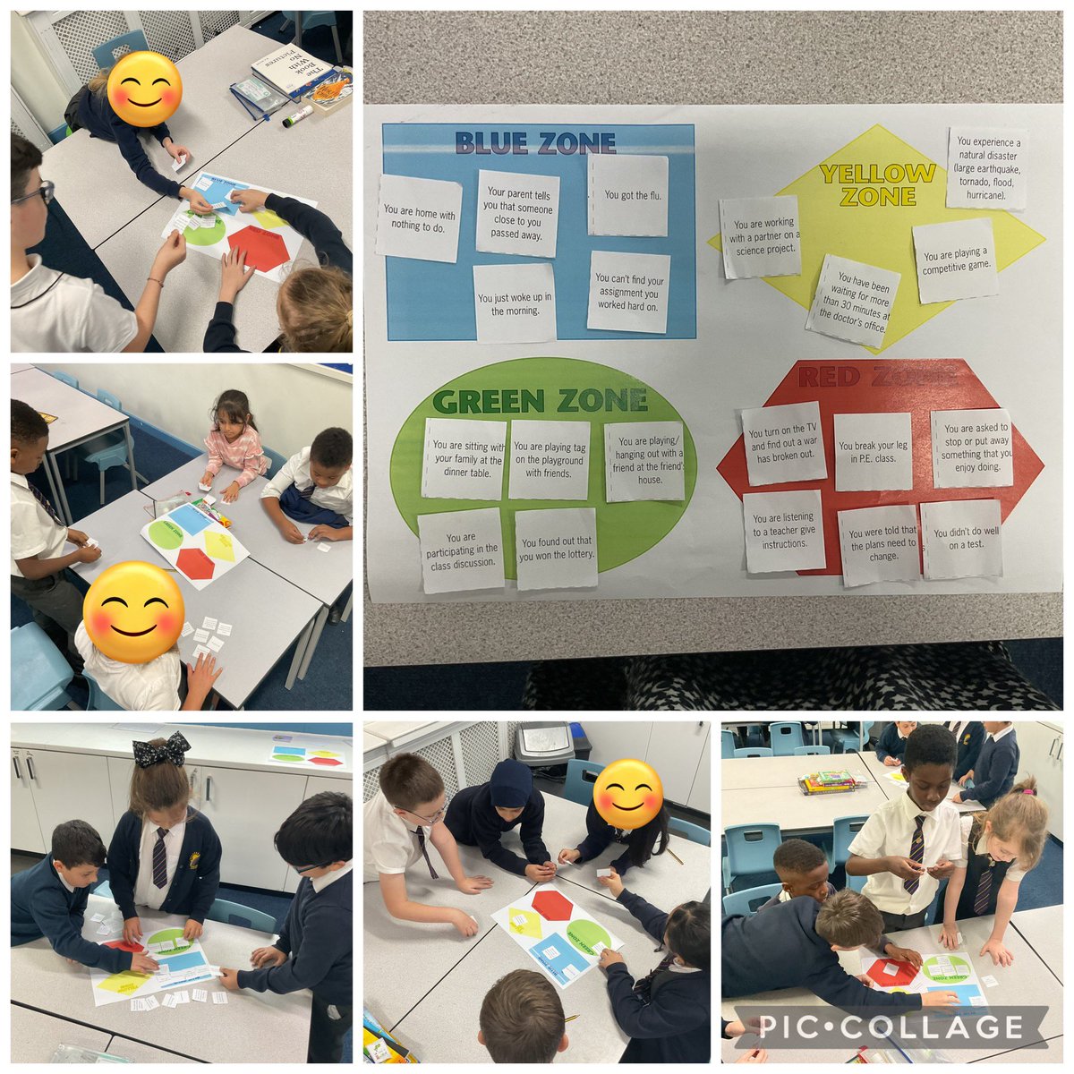 MRPAyear4a's tweet photo. Matching scenarios to each zone and exploring the emotions you would experience in each situation #MRPALearning #MRPAZonesofRegulation #MRPAPHSE #MRPAPSHE @ZonesOfReg https://t.co/K8cgirBuPi