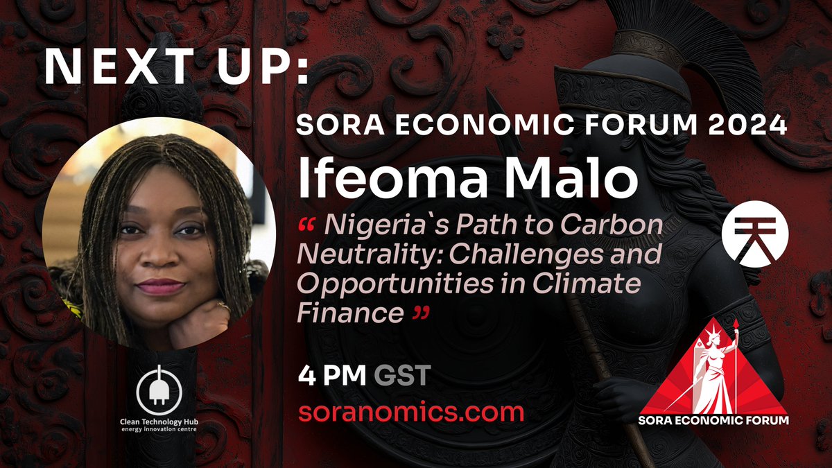 🎙️ Happening Live!

Ifeoma Malo, CEO of Clean Tech Hub Nigeria, is discussing Nigeria’s path to carbon neutrality and the future of climate finance at #SORAForum2024.

⚡ Stay ahead in the climate conversation—join now: soranomics.com