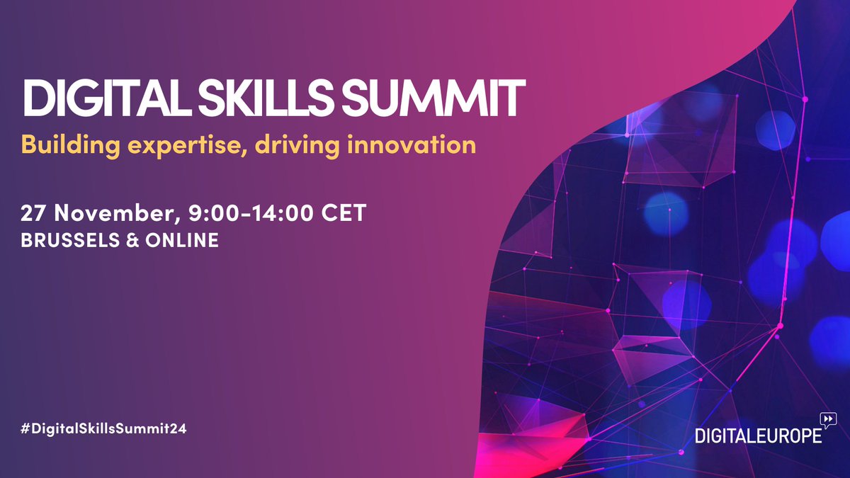 CyberHubs_EU (@cyberhubs_eu) on Twitter photo 🚀Digital Skills Summit is almost here!
📅27 November 2024
📍Brussels & Online
Organised by <a href="/DIGITALEUROPE/">DIGITALEUROPE</a>, the event will bring together industry leaders, policymakers, and educators to address Europe’s growing #DigitalSkills gap.
Register now➡️cyberhubs.eu/event/digital-… 🚀Digital Skills Summit is almost here!
📅27 November 2024
📍Brussels & Online
Organised by <a href="/DIGITALEUROPE/">DIGITALEUROPE</a>, the event will bring together industry leaders, policymakers, and educators to address Europe’s growing #DigitalSkills gap.
Register now➡️cyberhubs.eu/event/digital-…