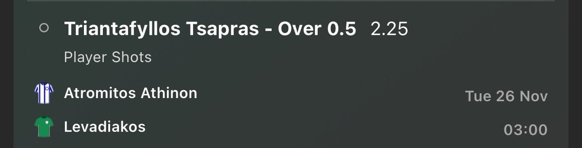 Shotsforthots's tweet image. 🇬🇷 Greek Super League 

Triantafyllos Tsapras - Over 0.5

📊 L5 - 1,1,1,0,1

➡️ 24/35 - Shot in every game except 2 (PAO + OLY) 

🧿