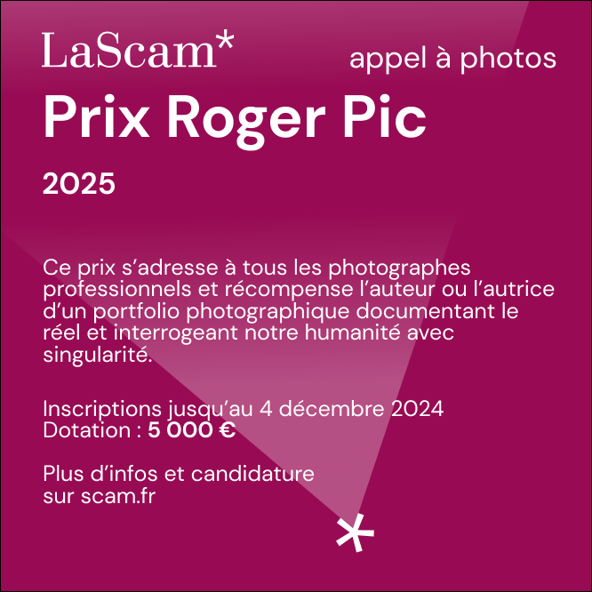📸 Appel à candidatures | Prix Roger Pic 2025

Ce prix est remis par la Scam, à un auteur ou une autrice #photographe qui documente le réel et interroge l’humain avec singularité

À vos dossiers ⏳ Cet appel est prolongé jusqu'au 4/12 ⏳

Toutes les infos🔎scam.fr/lessentiel/pri…