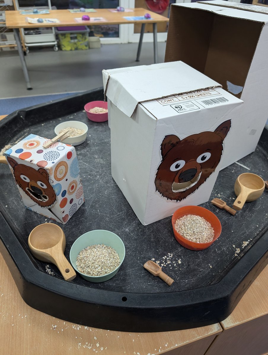 Some lovely activities set up in our #EYFS #provision this morning linked to their current story. Children are encouraged to use the new vocabulary they've learnt through explicit teaching in Drawing Club when it comes to their own oral retelling of the story.