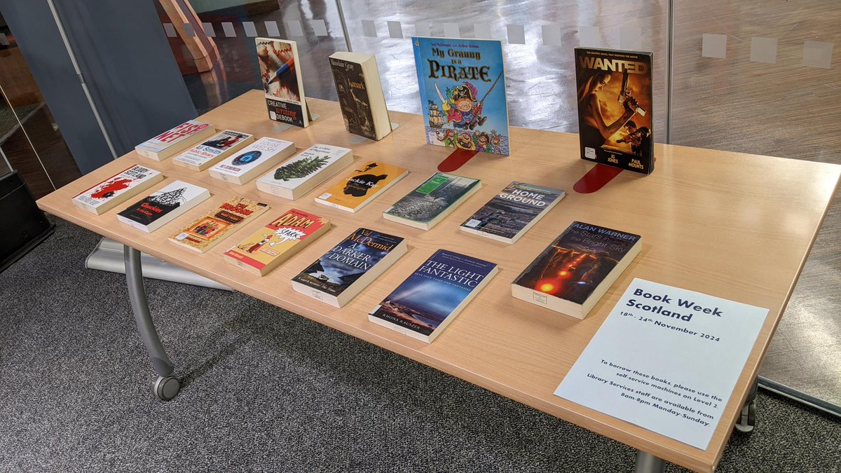 uofglibrary's tweet photo. This week is #BookWeekScotland 📚🎉 browse our books display in the High Demand Collection on Level 3! What's your favourite book? https://t.co/1kxrI558L1