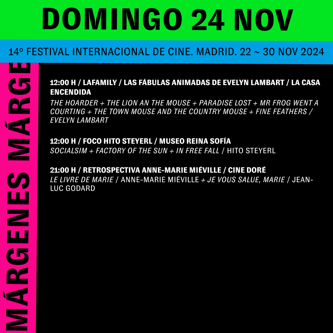 MargenesOnline's tweet photo. ——> Nueva jornada en #14FestivalMárgenes y nuevas actividades que no te puedes perder!!
🦊 #LaFamily es hoy: nuestra sesión infantil con películas de la animadora canadiense #EvelynLambart en una sesión dinamizada por la ilustradora @elenahormiga.
🎟 https://t.co/tKcs8o5N16 https://t.co/WJxb1Na58g