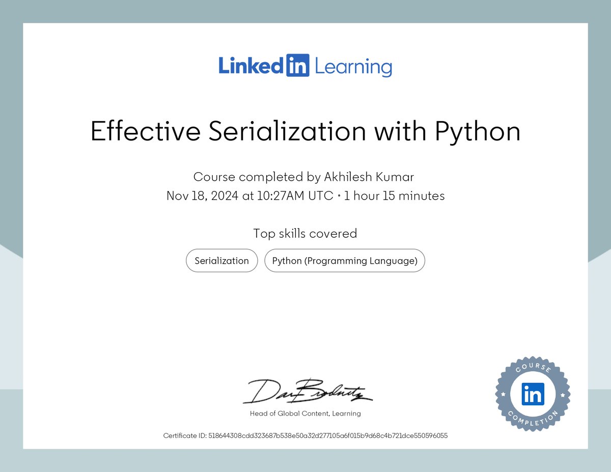 AkilesshKummar's tweet image. Effective Serialization with Python
#securecoding #securecodingpractices #python #pythons #pythonprogramming #pythoncode #pythonlearning #fullstack #fullstackdeveloper #fullstackdev #fullstackdevelopment #MachineLearningAndAI