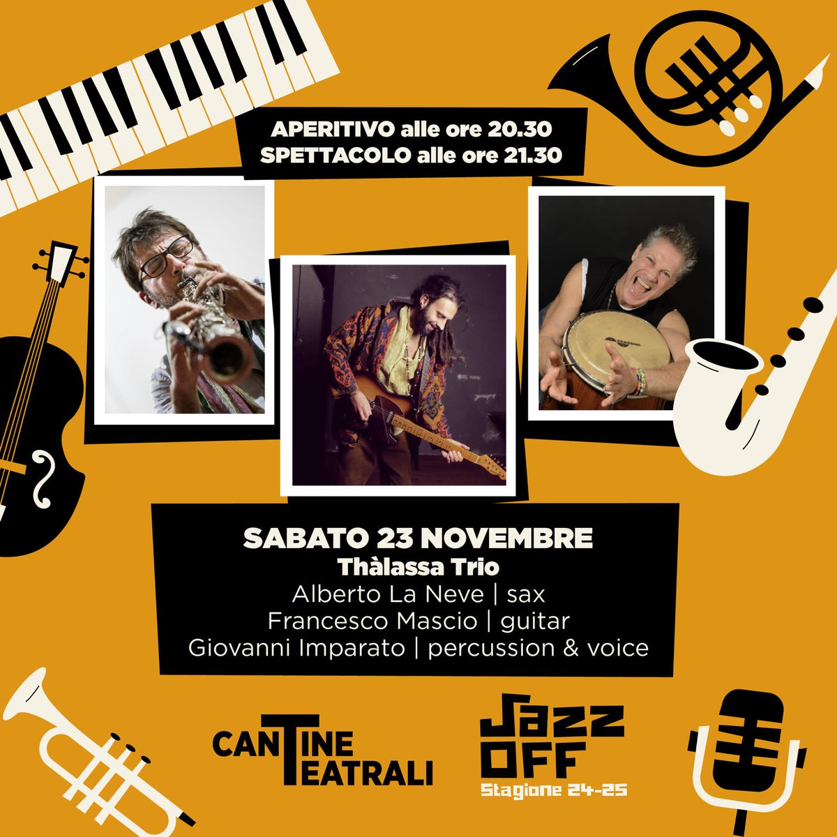 francescomasc10's tweet photo. QUESTO SABATO...
...VI ASPETTO A CORDE APERTE... 🎸 💙 ✨ 
.
.
.
#jazzcrossover #livemusic #jazzlive #livemusic #monterotondo #jazzinteatro #jazzitaliano #rassegnajazz #chitarra #sax #percussioni #voce  #aperitivo #spettacolo @GIOVANNIMPARATO @AlbertoLaNeve https://t.co/iu23JFmsMr