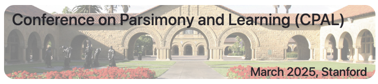 Jeremias Sulam (@jere_je_je) on Twitter photo 🔥5 days left to submit to CPAL 🔥
Submit your best work at the intersection of parsimony and modern ML, and come join us at Stanford in March!
More details: cpal.cc
<a href="/CPALconf/">Conference on Parsimony and Learning (CPAL)</a> <a href="/VITAGroupUT/">VITA Group</a> <a href="/qu_1006/">Qing Qu</a> <a href="/YiMaTweets/">Yi Ma</a> 🔥5 days left to submit to CPAL 🔥
Submit your best work at the intersection of parsimony and modern ML, and come join us at Stanford in March!
More details: cpal.cc
<a href="/CPALconf/">Conference on Parsimony and Learning (CPAL)</a> <a href="/VITAGroupUT/">VITA Group</a> <a href="/qu_1006/">Qing Qu</a> <a href="/YiMaTweets/">Yi Ma</a>